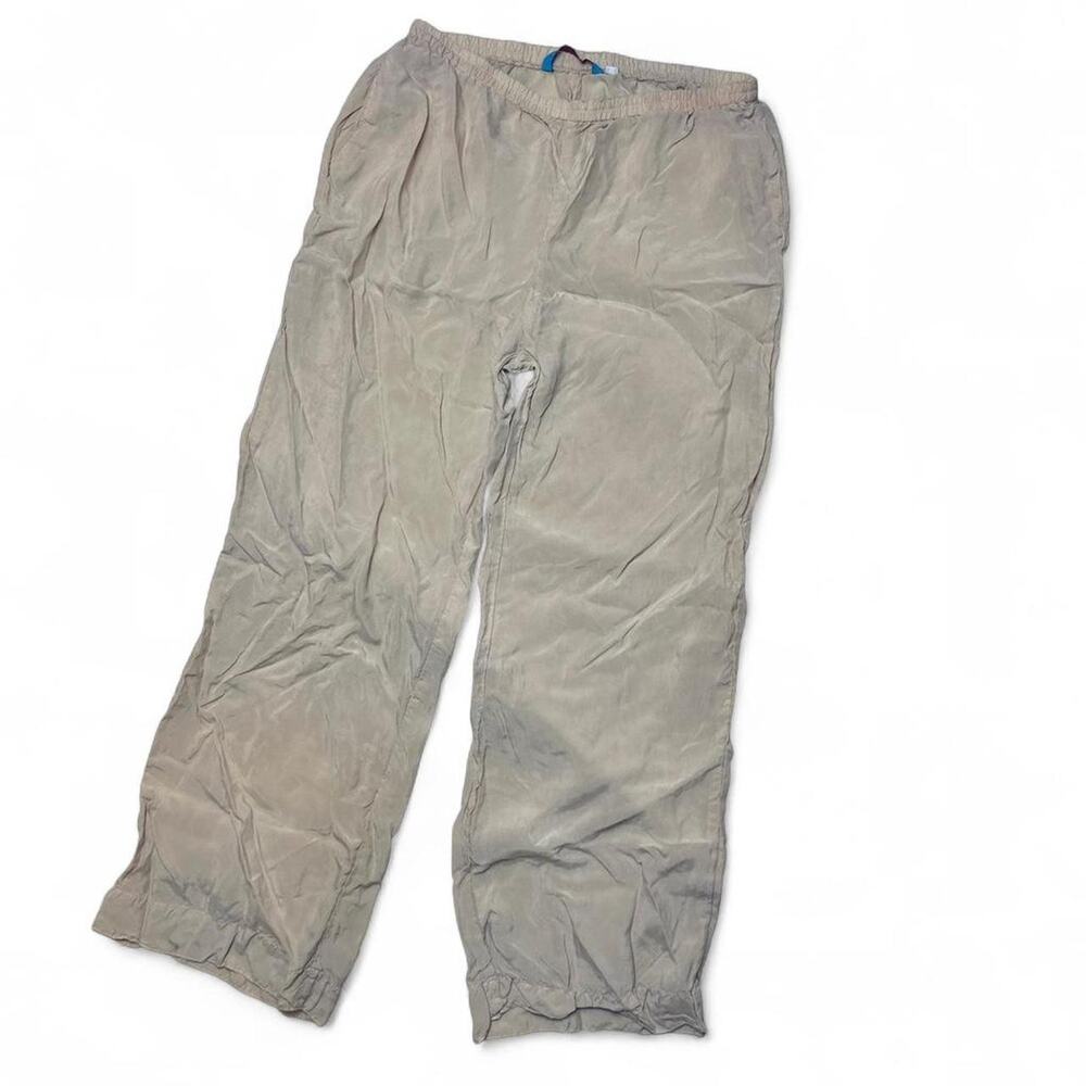 Johnny Was 90s Vintage USA made Tan Rayon Elastic Lounge Pants Womens Medium